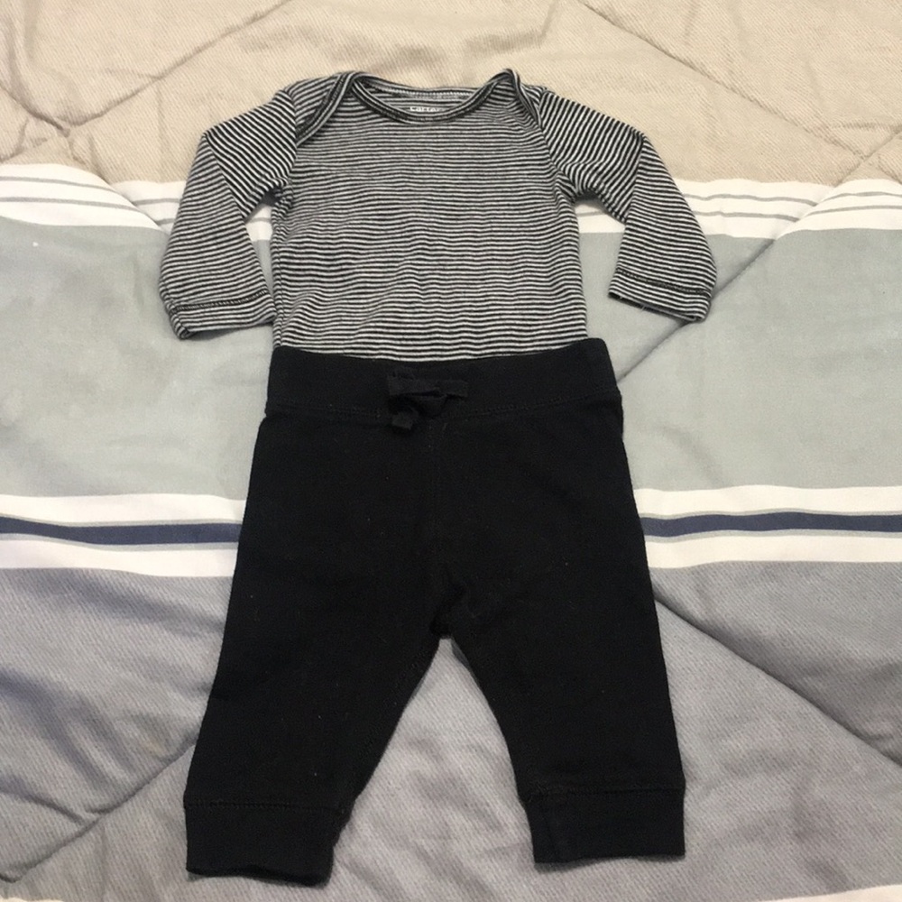 1 Long Sleeve Shirt with 1 Black Pants